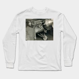 Lindbergh with his airplane, 1928 (H412/0396) Long Sleeve T-Shirt